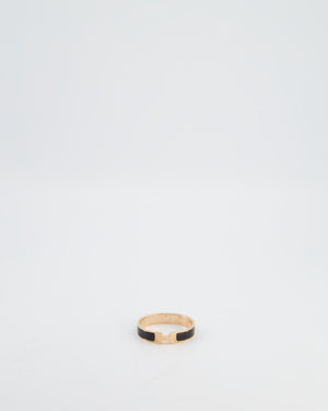 Hermès Clic H Noir Enamel Bracelet with Rose Gold Hardware Size PM RRP £590