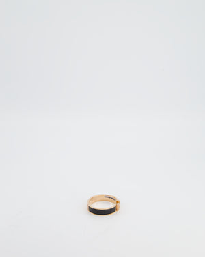 Hermès Clic H Noir Enamel Bracelet with Rose Gold Hardware Size PM RRP £590