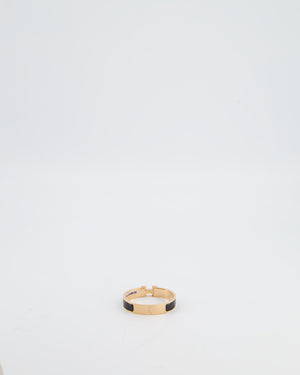 Hermès Clic H Noir Enamel Bracelet with Rose Gold Hardware Size PM RRP £590