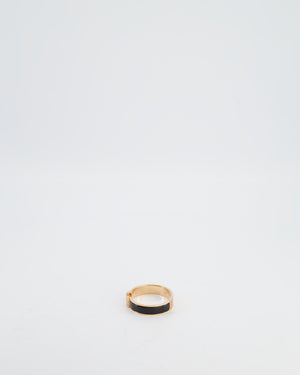 Hermès Clic H Noir Enamel Bracelet with Rose Gold Hardware Size PM RRP £590
