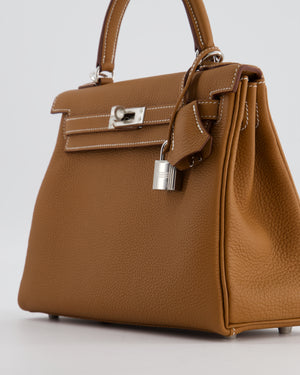 Hermès Kelly 25 Retourne Bag in Gold Togo Leather with Palladium Hardware