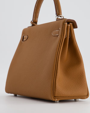 Hermès Kelly 25 Retourne Bag in Gold Togo Leather with Palladium Hardware