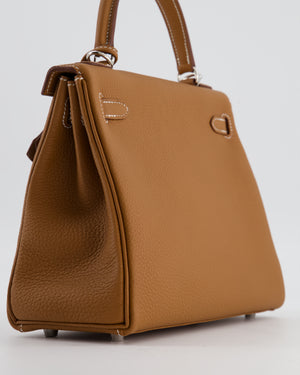 Hermès Kelly 25 Retourne Bag in Gold Togo Leather with Palladium Hardware
