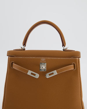 Hermès Kelly 25 Retourne Bag in Gold Togo Leather with Palladium Hardware