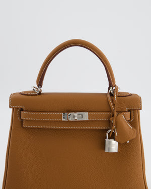 Hermès Kelly 25 Retourne Bag in Gold Togo Leather with Palladium Hardware