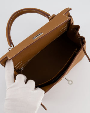 Hermès Kelly 25 Retourne Bag in Gold Togo Leather with Palladium Hardware