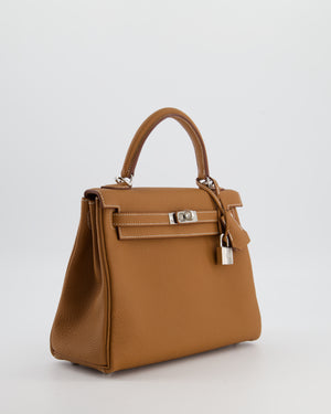 Hermès Kelly 25 Retourne Bag in Gold Togo Leather with Palladium Hardware