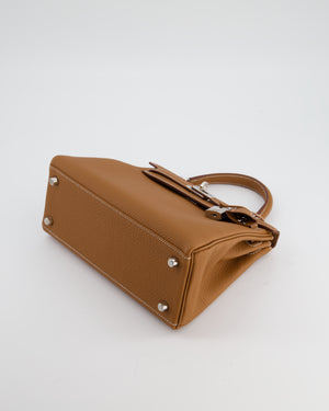 Hermès Kelly 25 Retourne Bag in Gold Togo Leather with Palladium Hardware