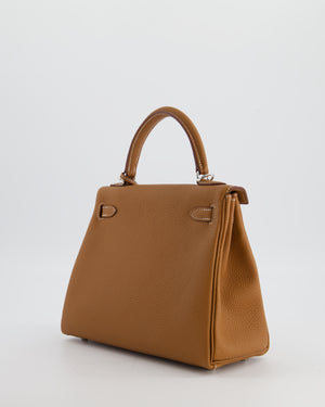 Hermès Kelly 25 Retourne Bag in Gold Togo Leather with Palladium Hardware