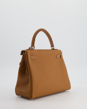 Hermès Kelly 25 Retourne Bag in Gold Togo Leather with Palladium Hardware