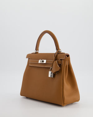 Hermès Kelly 25 Retourne Bag in Gold Togo Leather with Palladium Hardware