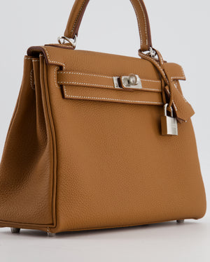 Hermès Kelly 25 Retourne Bag in Gold Togo Leather with Palladium Hardware