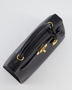 *SUPER RARE* Hermès Kelly 25 Sellier Bag in Noir Chèvre Chamkila Leather with Gold Hardware