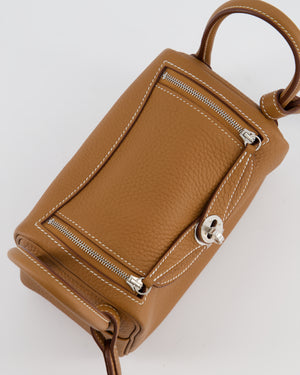 Hermès Mini Lindy Bag in Gold Clemence Leather with Palladium Hardware