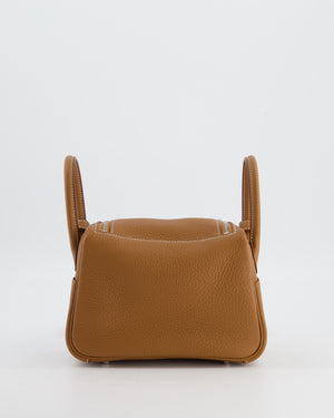 Hermès Mini Lindy Bag in Gold Clemence Leather with Palladium Hardware
