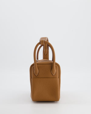 Hermès Mini Lindy Bag in Gold Clemence Leather with Palladium Hardware