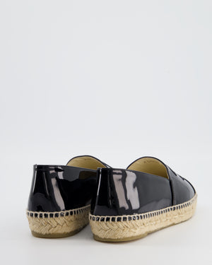 Chanel Black Patent Espadrilles with CC Logo Size EU 41 RRP £730