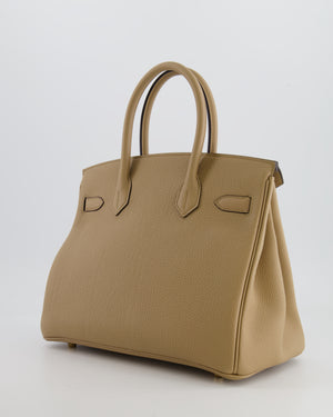 Hermès Birkin 30 Retourne Bag in Poussiere Togo Leather with Permabrass Hardware
