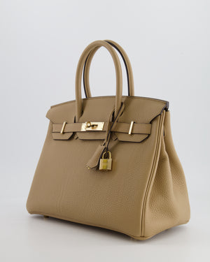 Hermès Birkin 30 Retourne Bag in Poussiere Togo Leather with Permabrass Hardware