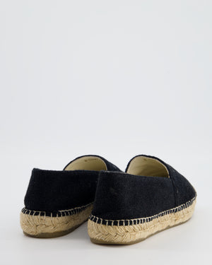 Chanel Black Metallic Tweed Espadrilles with CC Patent Logo Detail Size EU 41 RRP £730