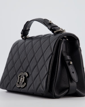 Chanel Black City Rock Bag in Goatskin Leather with Ruthenium Hardware