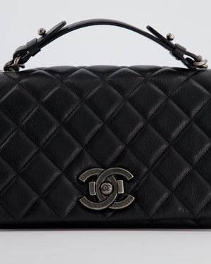 Chanel Black City Rock Bag in Goatskin Leather with Ruthenium Hardware