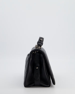 Chanel Black City Rock Bag in Goatskin Leather with Ruthenium Hardware
