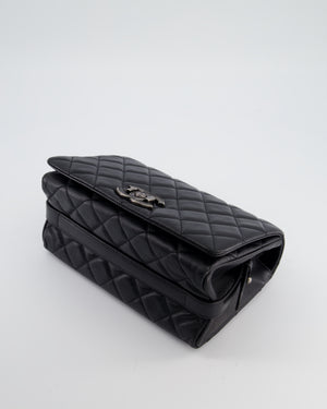 Chanel Black City Rock Bag in Goatskin Leather with Ruthenium Hardware