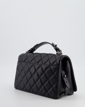 Chanel Black City Rock Bag in Goatskin Leather with Ruthenium Hardware