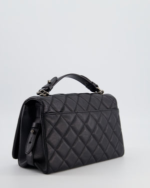 Chanel Black City Rock Bag in Goatskin Leather with Ruthenium Hardware
