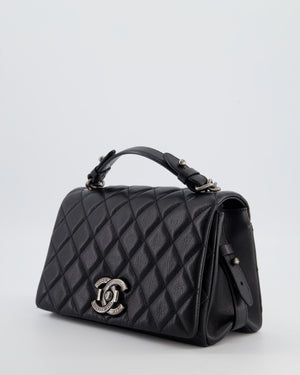 Chanel Black City Rock Bag in Goatskin Leather with Ruthenium Hardware