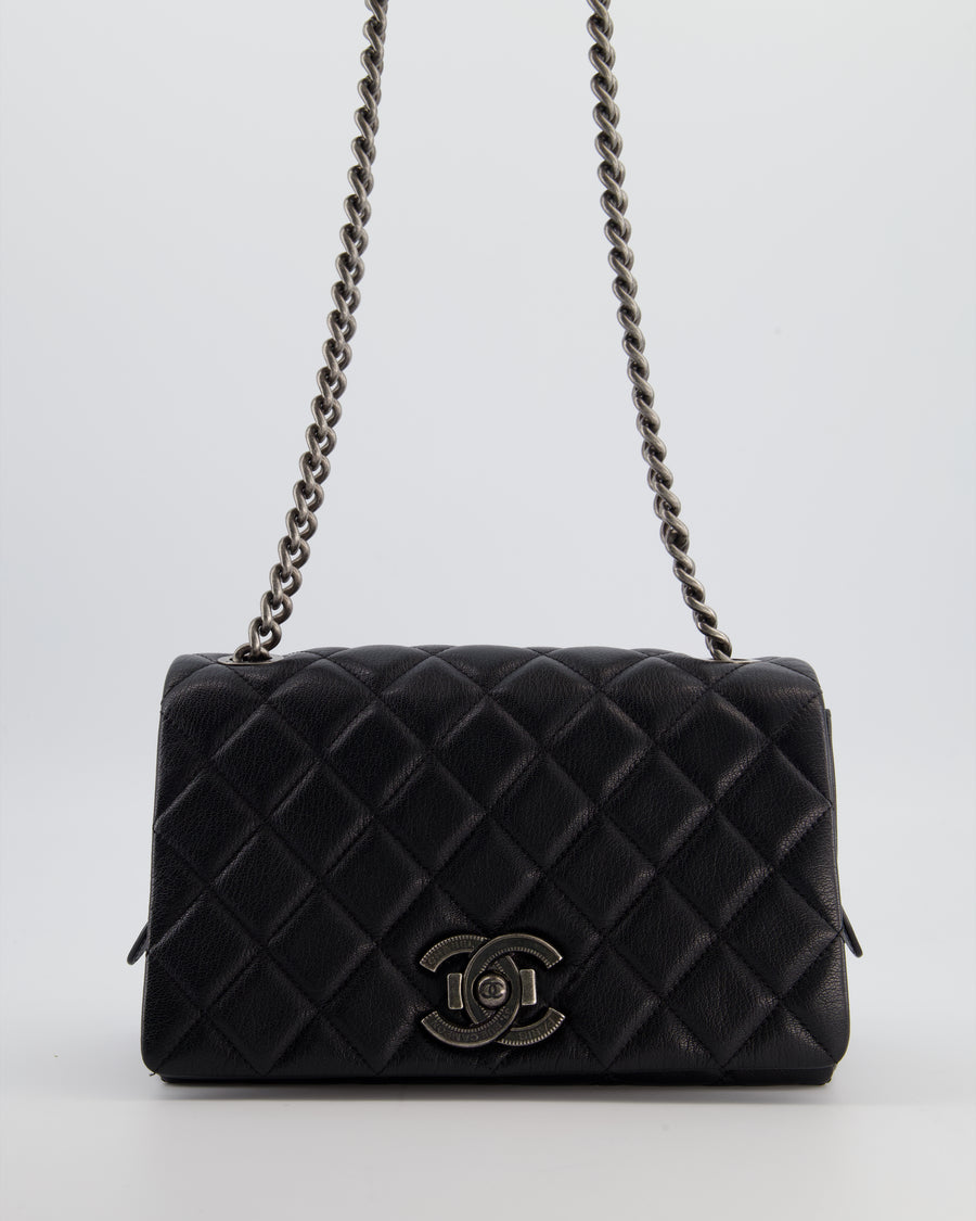 Chanel Black City Rock Bag in Goatskin Leather with Ruthenium Hardware