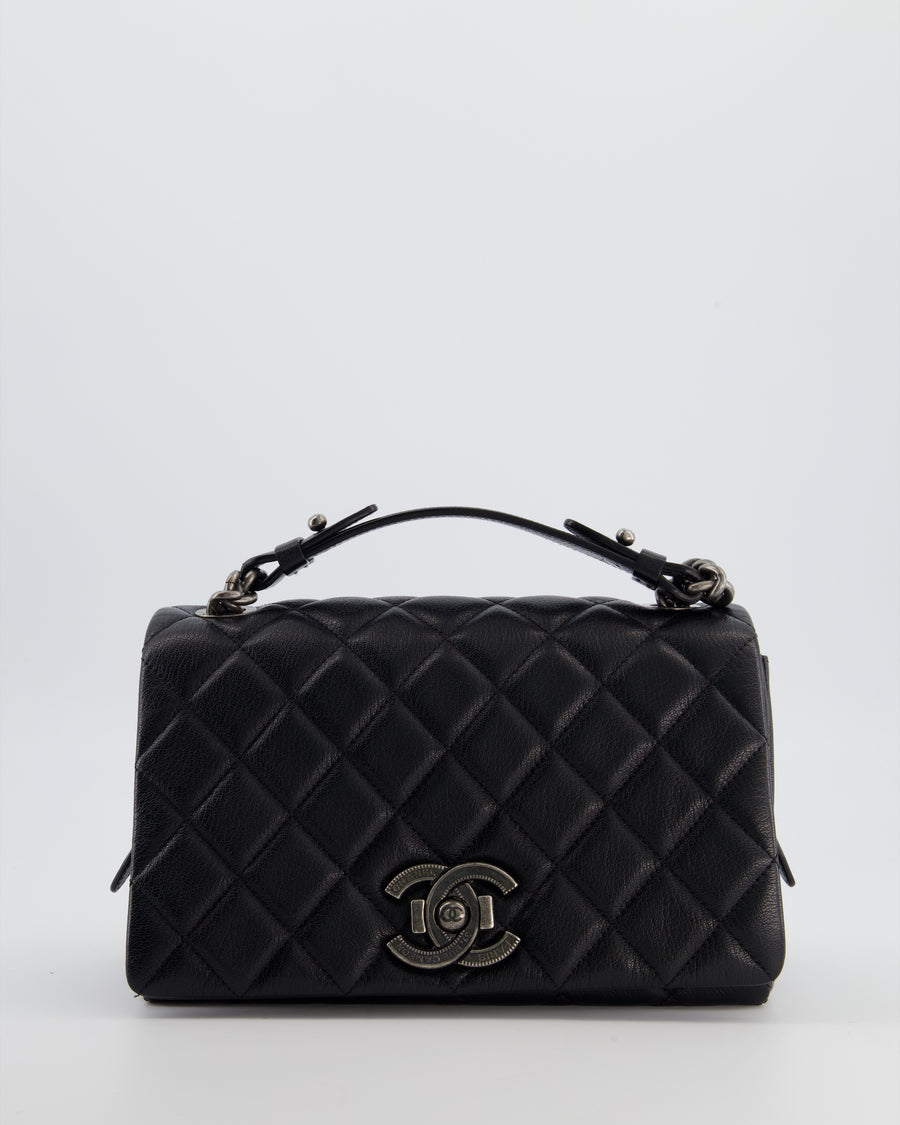 Chanel Black City Rock Bag in Goatskin Leather with Ruthenium Hardware