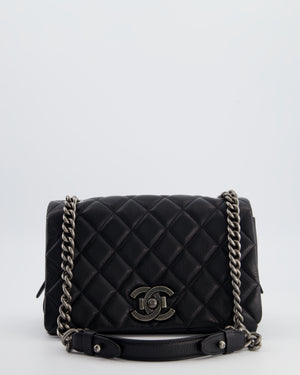 Chanel Black City Rock Bag in Goatskin Leather with Ruthenium Hardware