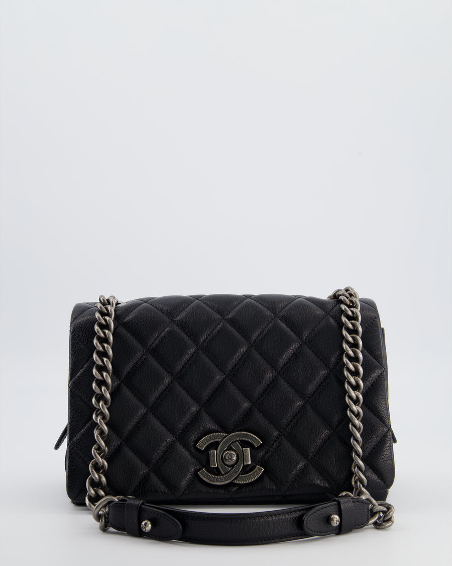 Chanel Black City Rock Bag in Goatskin Leather with Ruthenium Hardware