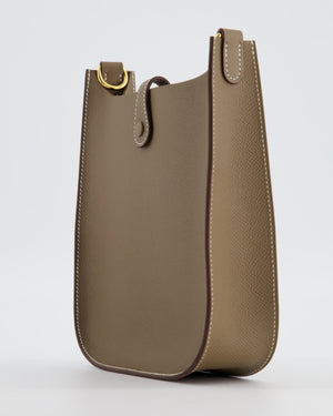 *SUPER RARE* Hermès Mini Evelyne Sellier Bag in Etoupe Epsom Leather with Gold Hardware