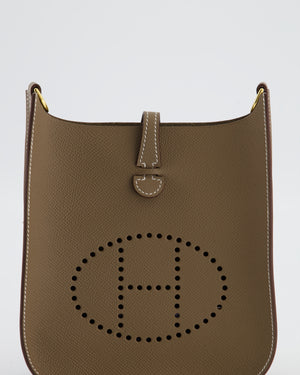 *SUPER RARE* Hermès Mini Evelyne Sellier Bag in Etoupe Epsom Leather with Gold Hardware