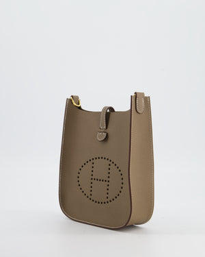 *SUPER RARE* Hermès Mini Evelyne Sellier Bag in Etoupe Epsom Leather with Gold Hardware