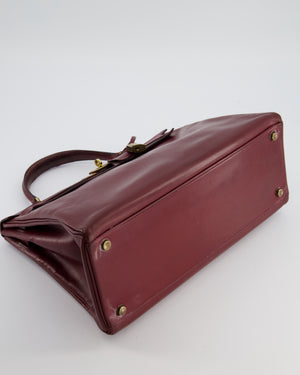 Hermès Vintage Kelly 32 in Rouge H Box Calf Leather with Gold Hardware
