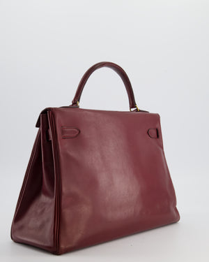 Hermès Vintage Kelly 32 in Rouge H Box Calf Leather with Gold Hardware