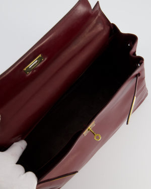 Hermès Vintage Kelly 32 in Rouge H Box Calf Leather with Gold Hardware