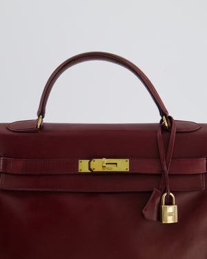 Hermès Vintage Kelly 32 in Rouge H Box Calf Leather with Gold Hardware