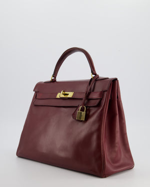 Hermès Vintage Kelly 32 in Rouge H Box Calf Leather with Gold Hardware