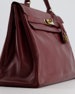 Hermès Vintage Kelly 32 in Rouge H Box Calf Leather with Gold Hardware