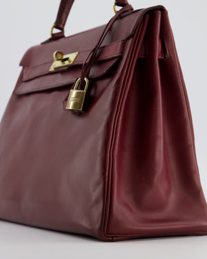 Hermès Vintage Kelly 32 in Rouge H Box Calf Leather with Gold Hardware