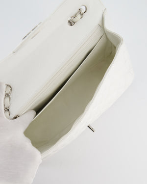 *SUPER FIRE PRICE* Chanel White Jumbo Classic Single Flap Bag in Caviar Leather with Silver Hardware