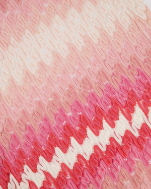 Missoni Mare White and Pink Knit Zig Zag Maxi Dress Size IT 38 (UK 6)