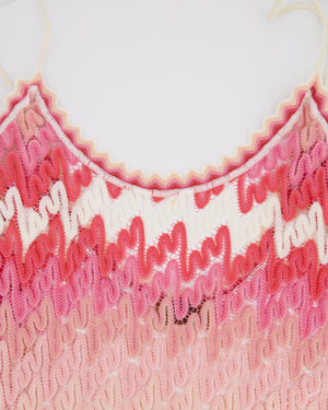 Missoni Mare White and Pink Knit Zig Zag Maxi Dress Size IT 38 (UK 6)