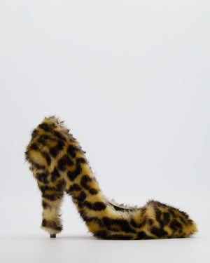 Dolce & Gabbana Brown Fur Leopard Print Heels Size EU 39