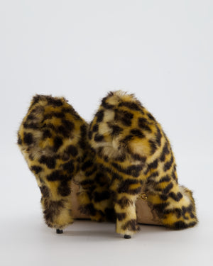 Dolce & Gabbana Brown Fur Leopard Print Heels Size EU 39